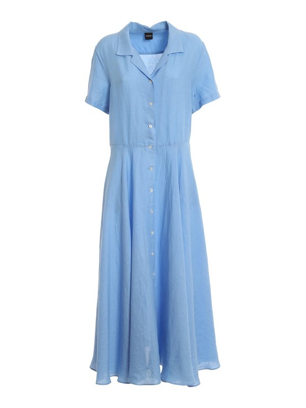 Aspesi Linen shirt dress - Light Blue - Women | G2907C19585212