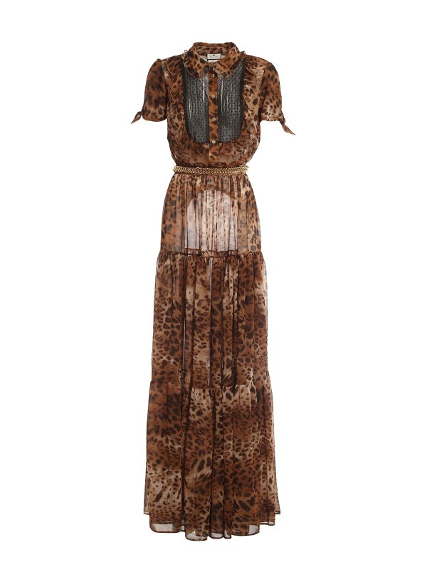 ELISABETTA FRANCHI: マキシドレス - マキシドレス - ブラウン