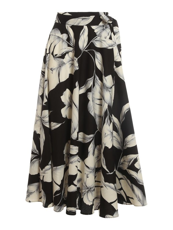 TWINSET: Long skirts - Floral wrap skirt