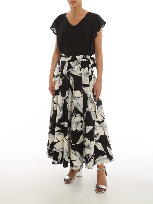 TWINSET: Long skirts online - Floral wrap skirt