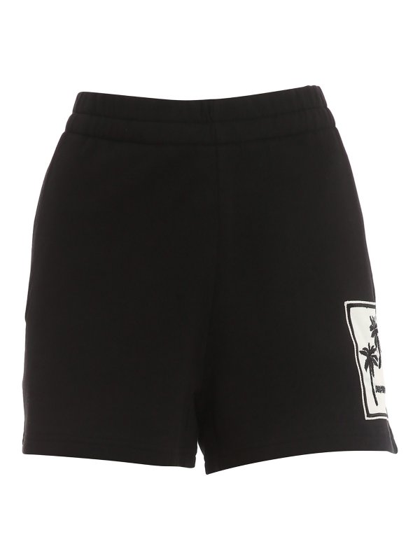 MONCLER: pantaloni shorts - Shorts con patch logo