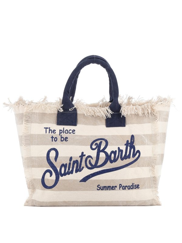 MC2 SAINT BARTH: totes bags - Vanity striped cotton beach bag
