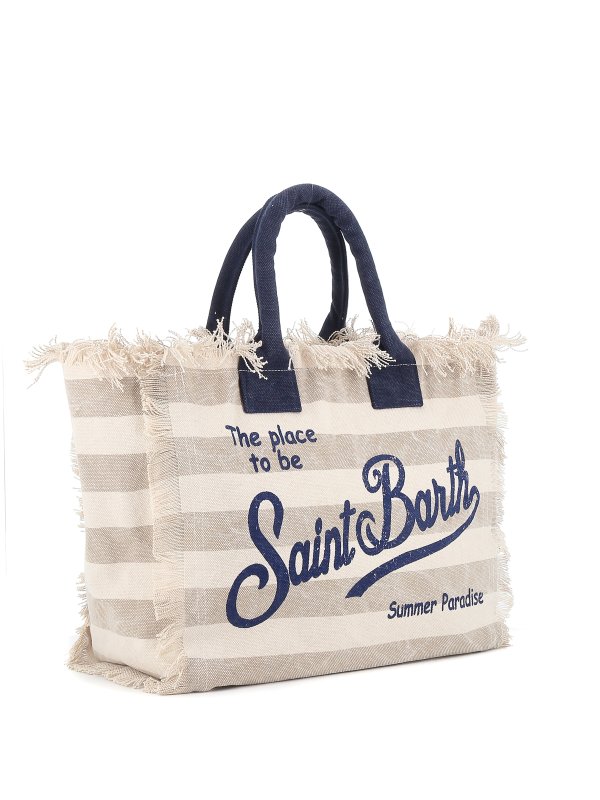 iKRIX MC2 SAINT BARTH: totes bags - Vanity striped cotton beach bag