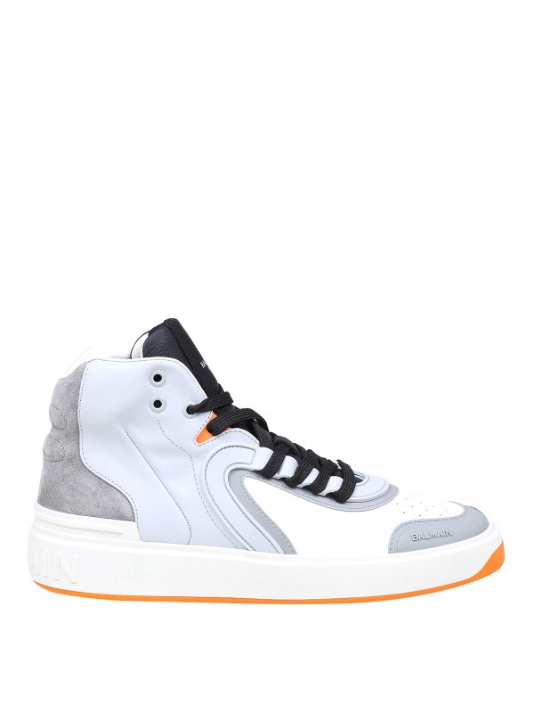 Balmain: trainers - Colour-block hi-top sneakers