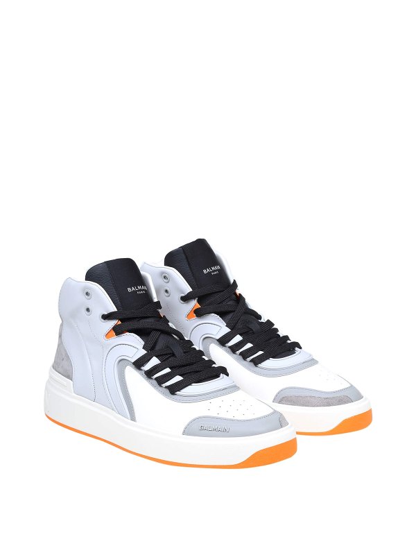 Balmain: trainers online - Colour-block hi-top sneakers
