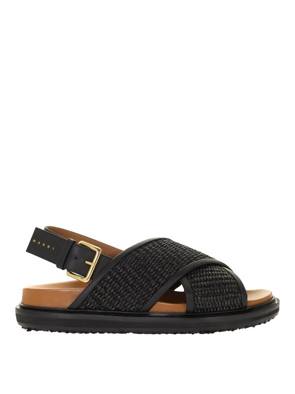 Marni: sandals - Jute criss cross sandals