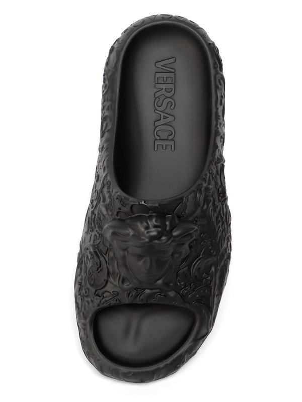 Rubber flat sandals shop online: VERSACE