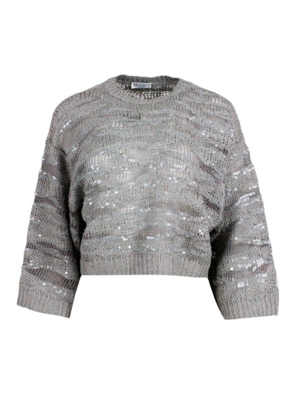 BRUNELLO CUCINELLI: crew necks - Sequined sweater