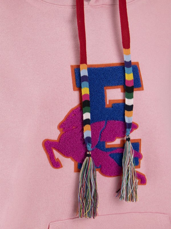 Felpa bicolore con maxi patch logo shop online: ETRO