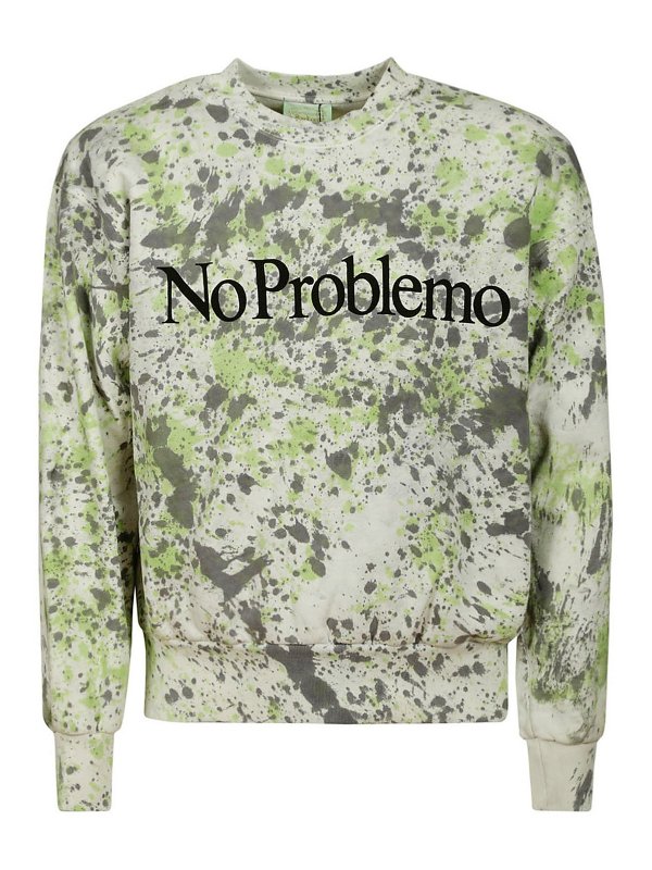 ARIES: Sweatshirts & Sweaters - No Problemo spray-dye sweatshirt