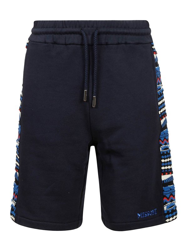 MISSONI: tracksuit bottoms - Patterned band short sweatpants
