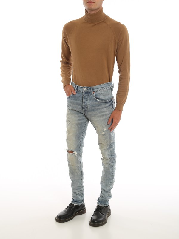 Ripped detail jeans shop online: PURPLE BRAND