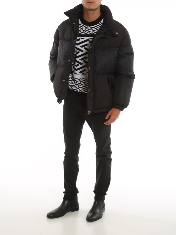 VERSACE: padded jackets online - La Greca puffer jacket