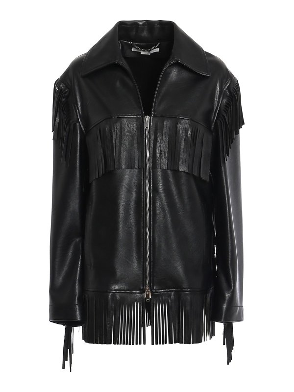 STELLA McCARTNEY: leather jacket - Altermat fringed jacket