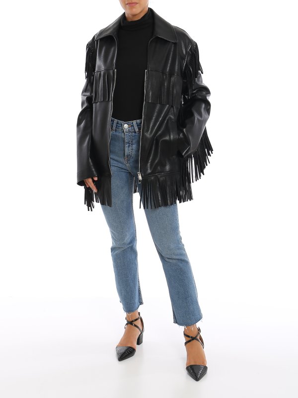 STELLA McCARTNEY: leather jacket online - Altermat fringed jacket