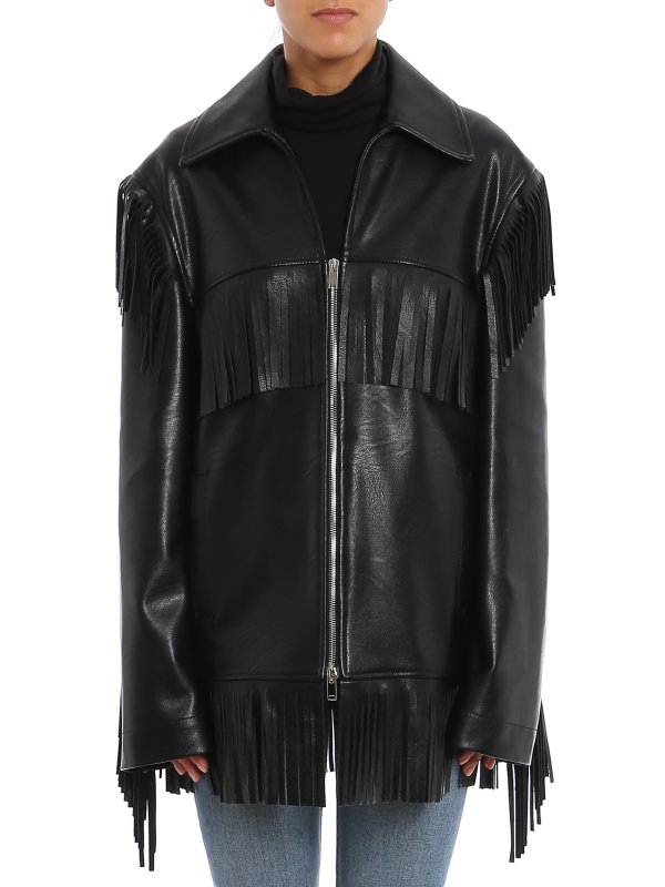 iKRIX STELLA McCARTNEY: leather jacket - Altermat fringed jacket