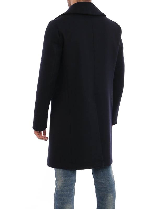 Double-breasted wool coat shop online: DSQUARED2