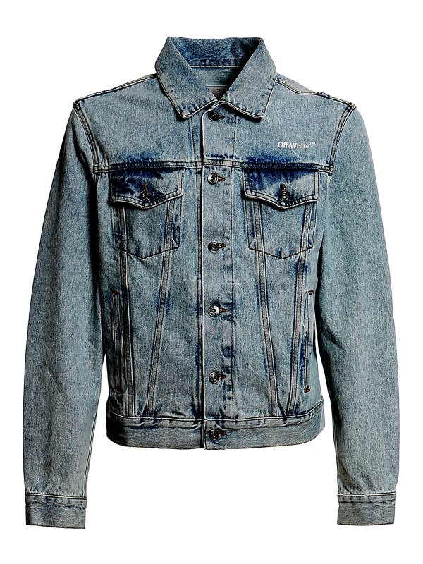 OFF-WHITE: denim jacket - Printed denim jacket
