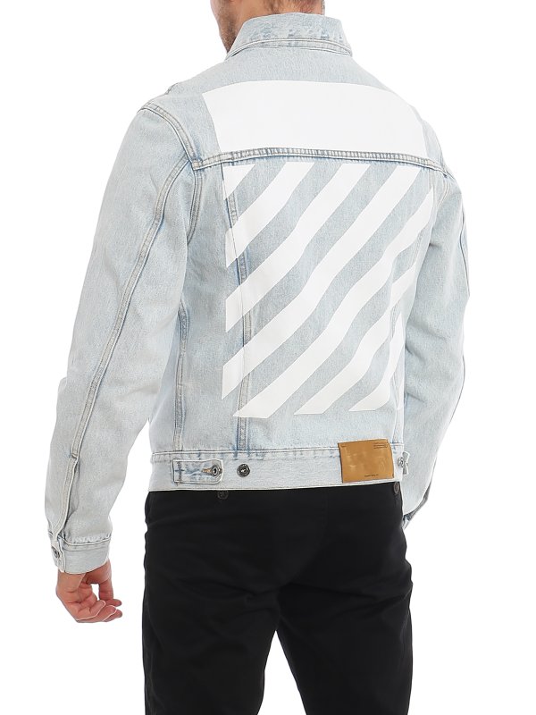 Printed denim jacket shop online: OFF-WHITE
