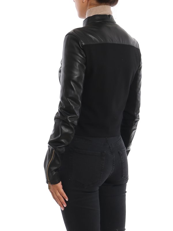 Gwenith leather jacket shop online: Pinko