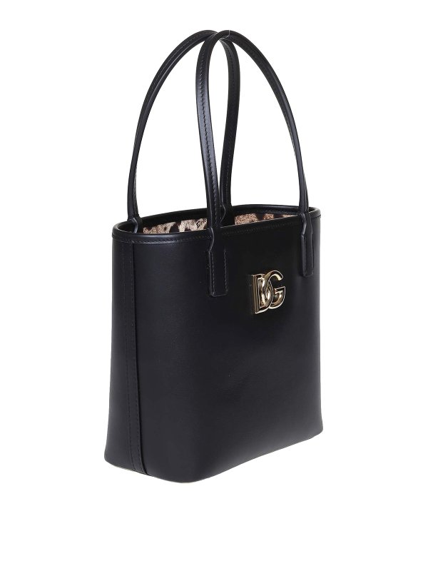 DOLCE & GABBANA: totes bags online - Shopping Fefè in leather with dg logo