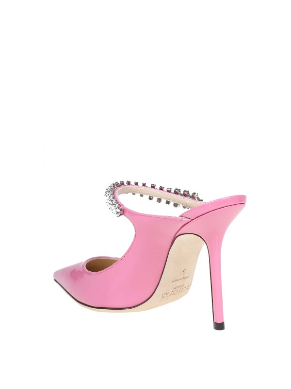Bing 100 mules in pink leather shop online: JIMMY CHOO