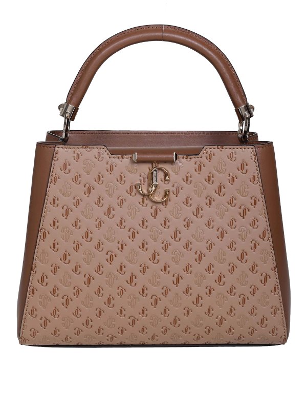 JIMMY CHOO: totes bags - Varenne shopping bag in light tan leather