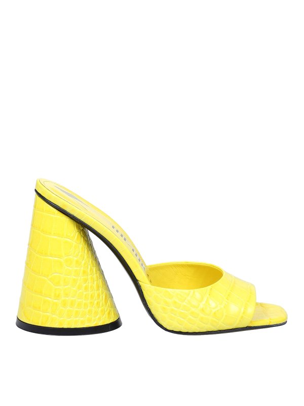 The Attico: mules shoes - Luz mules in yellow leather