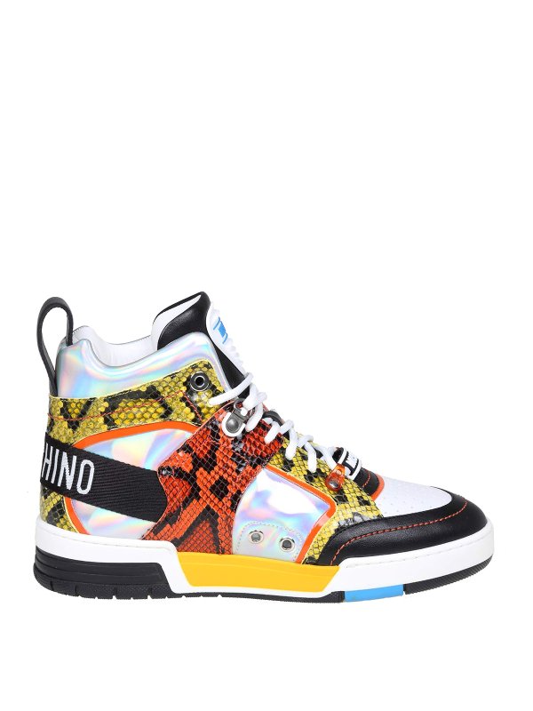 MOSCHINO: trainers - Kevin40 high sneakers in multicolor leather