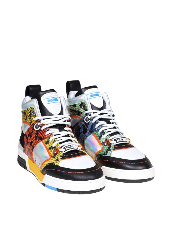 MOSCHINO: trainers online - Kevin40 high sneakers in multicolor leather