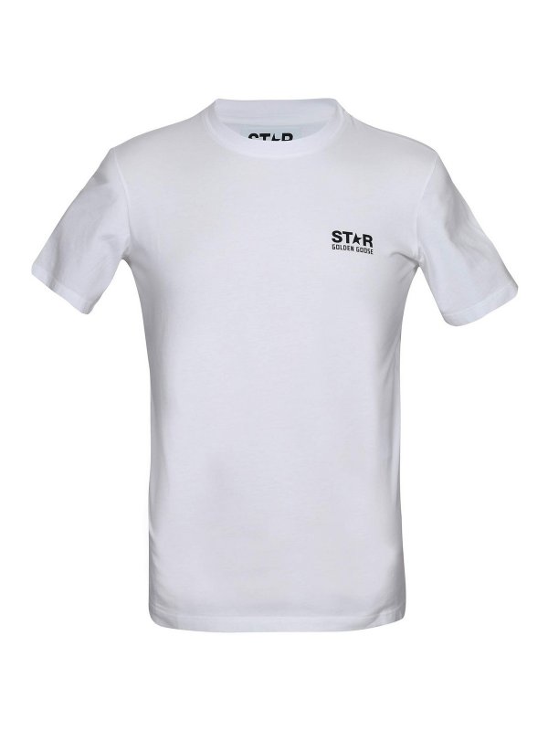 GOLDEN GOOSE: t-shirts - White cotton T-shirt