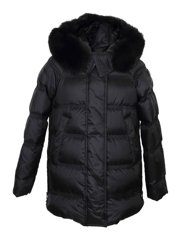PEUTEREY: padded jackets - Takan mq 02 fur black down jacket