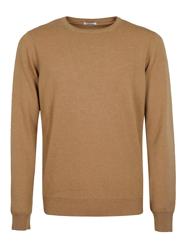 MALO: Strickpullover mit Rundhalsausschnitt - Rundhalspullover - Camel