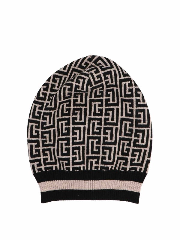 Balmain: Bonnets - Bonnet - Noir
