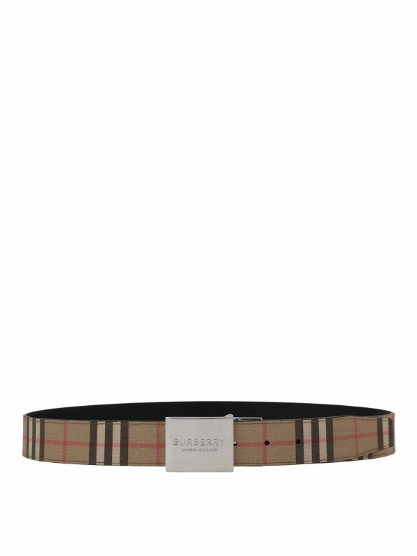 BURBERRY: belts - Checked belt