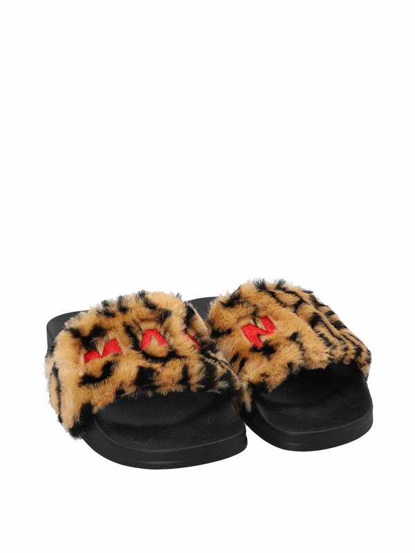 Marni: sandals online - Leopard slides