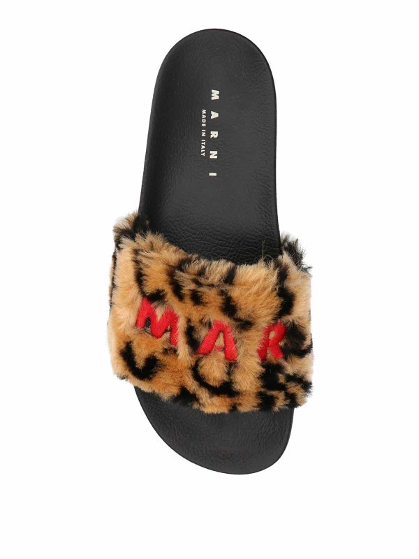Leopard slides shop online: Marni