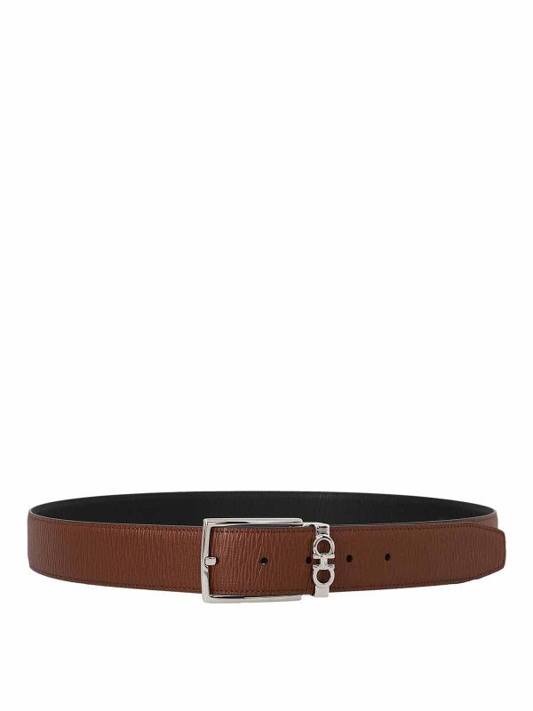 SALVATORE FERRAGAMO: belts - Hammered reversible belt