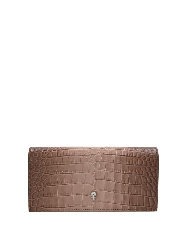 ALEXANDER MCQUEEN: 財布＆ポーチ - 財布 - ブラウン