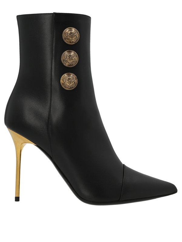 Balmain: ankle boots - Logoed button ankle boots