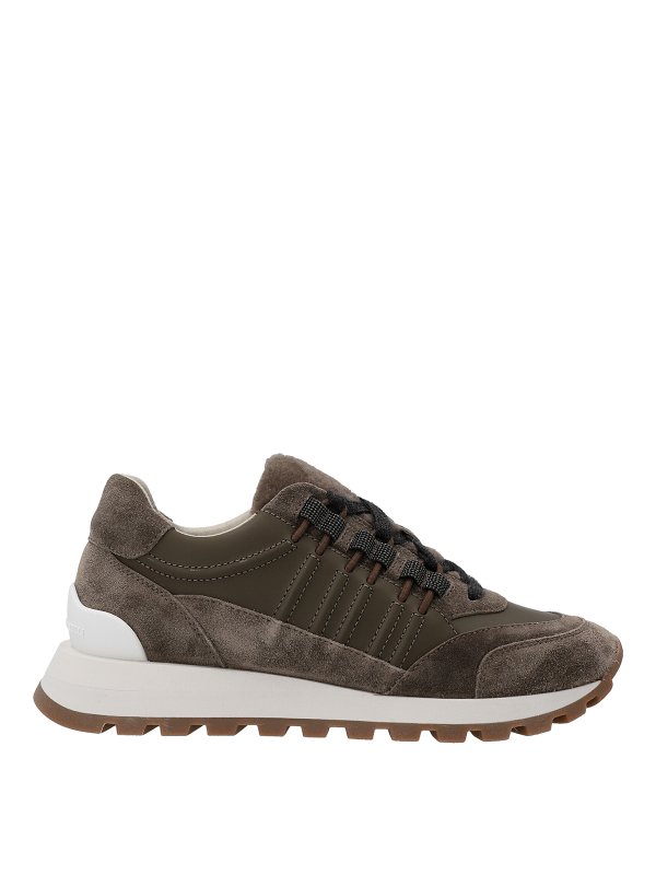 BRUNELLO CUCINELLI: trainers - Suede insert sneakers