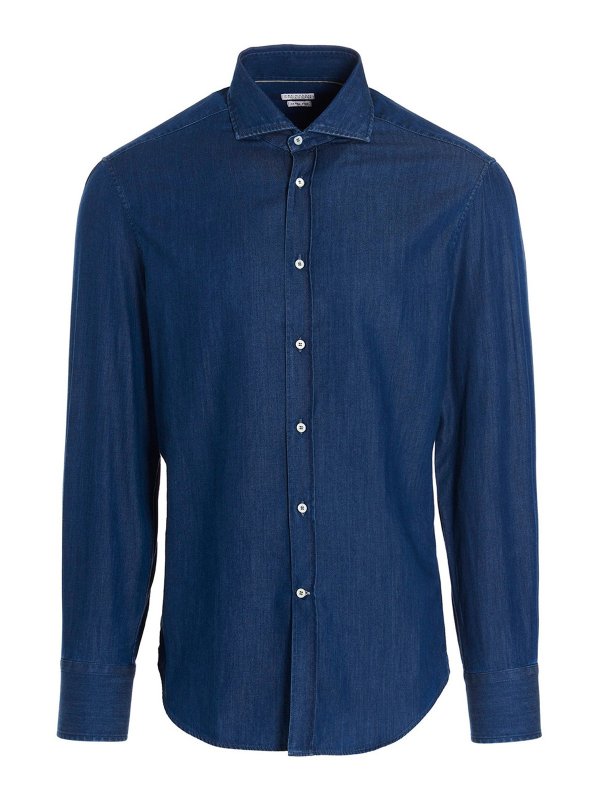 BRUNELLO CUCINELLI: Camisas - Camisa - Azul