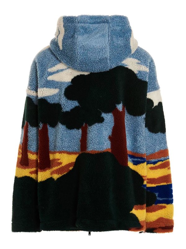 DSQUARED2: casual jackets online - Landscape teddy hooded jacket