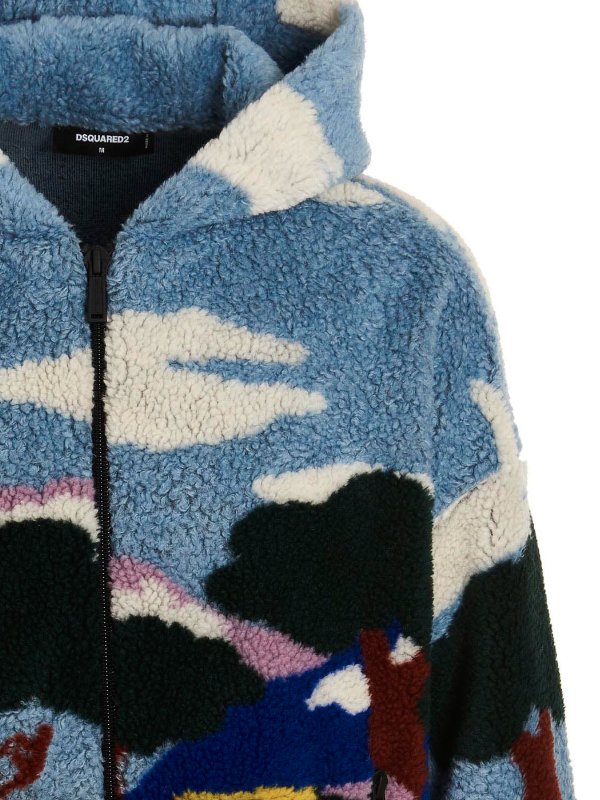 iKRIX DSQUARED2: casual jackets - Landscape teddy hooded jacket