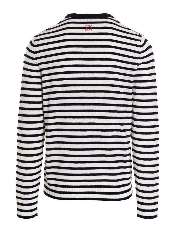 LOEWE: maglia collo rotondo online - Pullover a righe con logo
