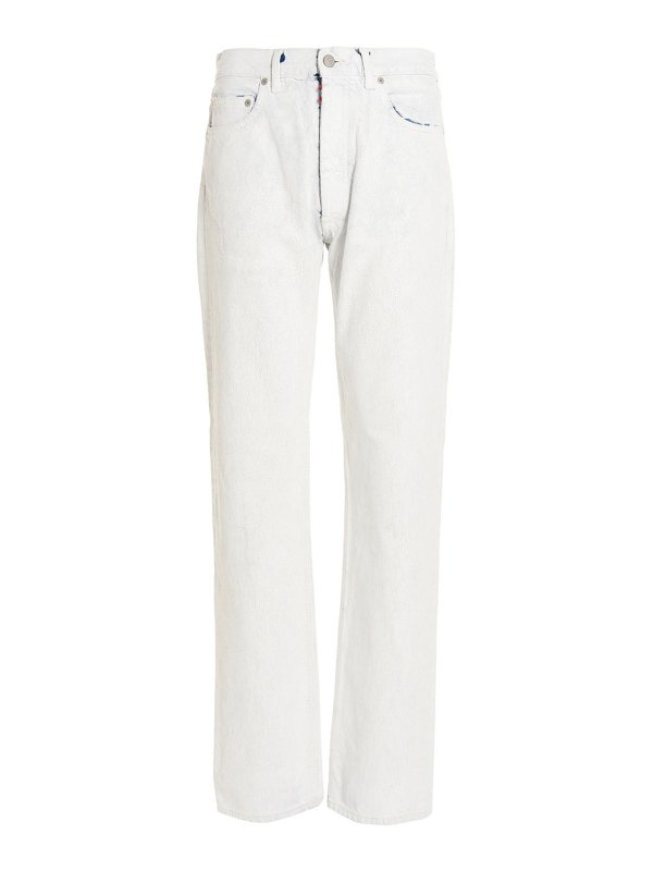 Maison Margiela: Straight Leg Jeans - Straight Leg Jeans - Weiß