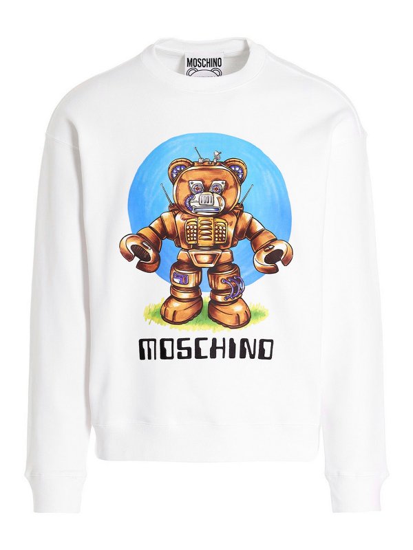 MOSCHINO: Sweatshirts und Pullover - Sweatshirt - Weiß