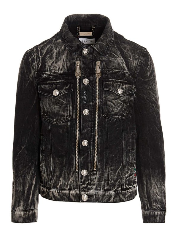 Philipp Plein デニムジャケット - 黒|MDB0462PDE004N11MI