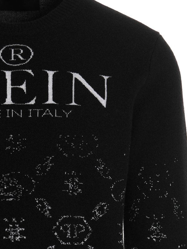 iKRIX PHILIPP PLEIN: Suéteres con cuello pico - Suéter Cuello Redondo - Negro