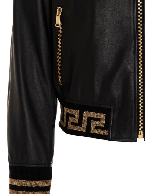 Lederjacke - Schwarz shop online: VERSACE
